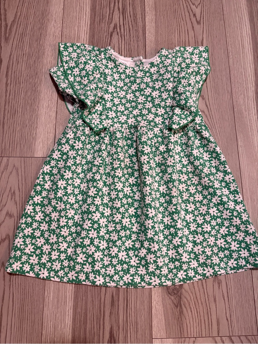 Zara Girls Green Floral Dress Size 2/3 Years